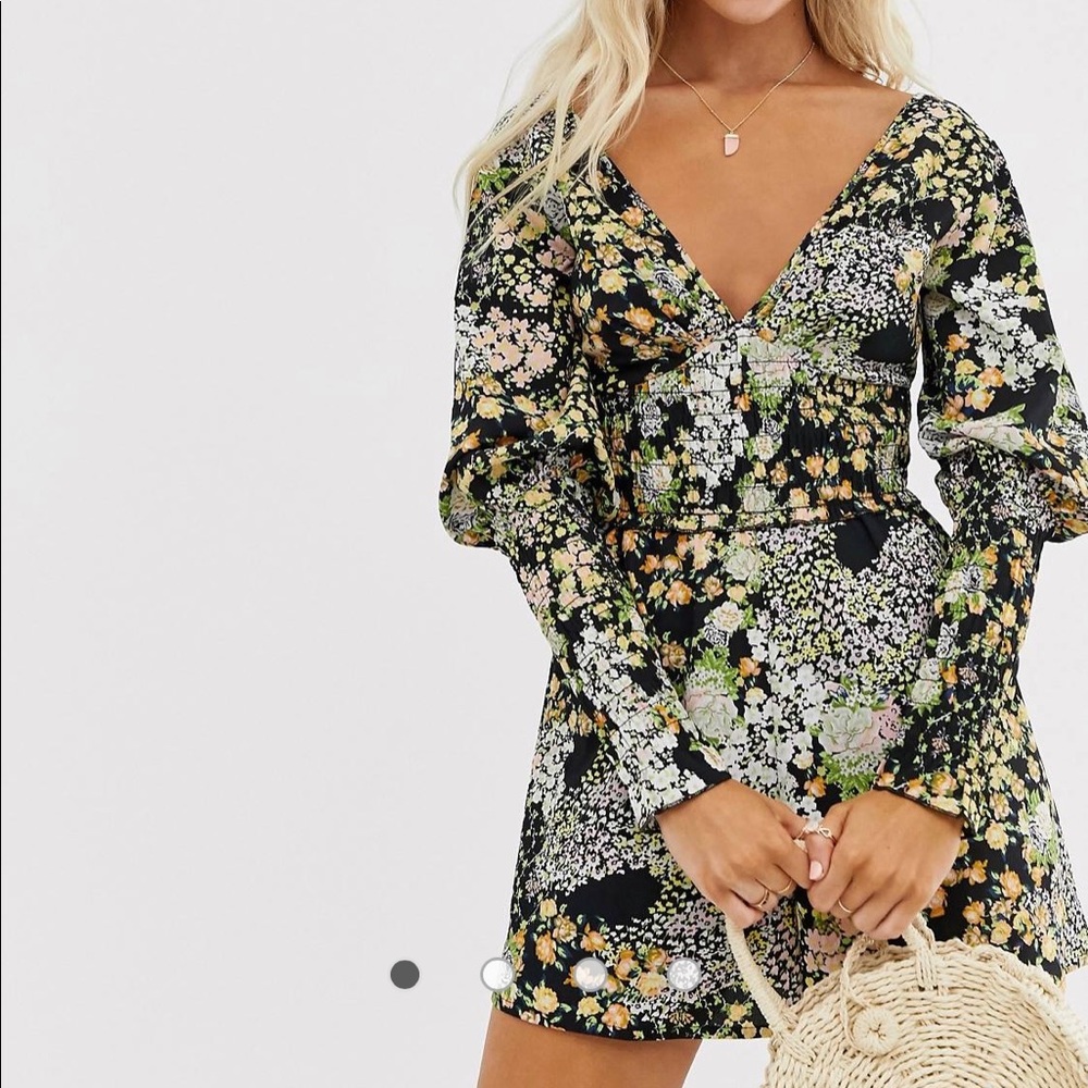 ASOS floral long sleeve romper